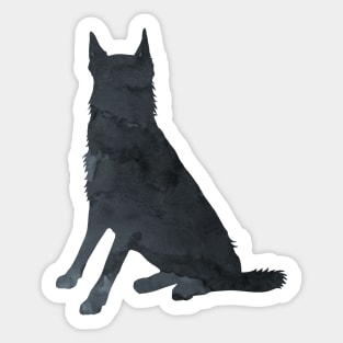 Belgian Malinois Shepherd, Black Dog Silhouette Sticker